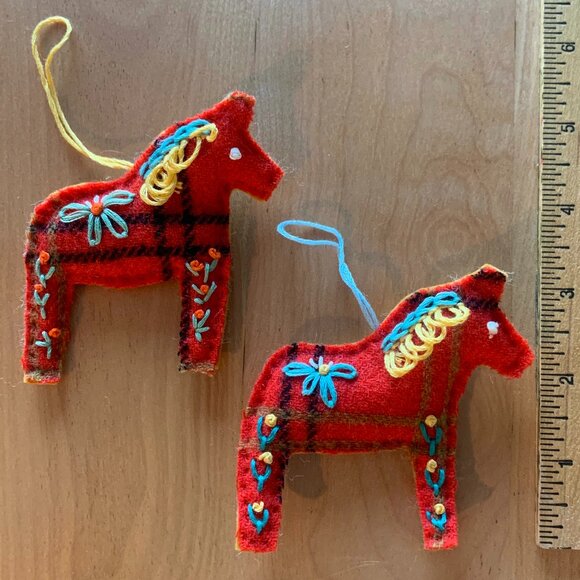DALA HORSE Hand Embroidered Ornaments. NEW (Lot 11) - Picture 4 of 4